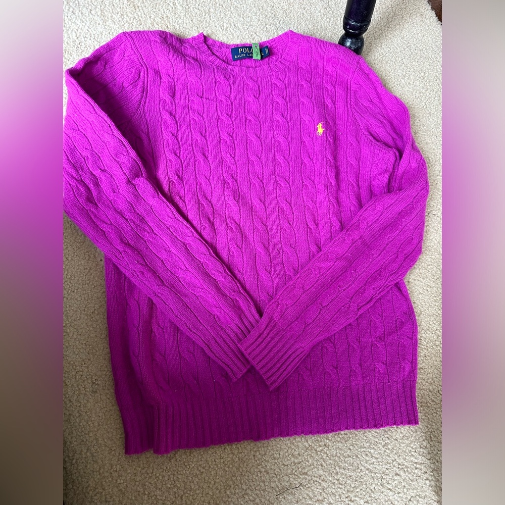 Ralph Lauren Merino/Cashmere Cableknit Sweater L